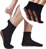 [AXKLBU] Non Slip Socks for Men House Socks with Grips 3 Pairs Anti-Skid Yoga Pilates Tile Wood Floors Hospital Slipper Socks