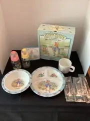 NIB Vintage Beatrix Potter Peter Rabbit 3 pc Melamine Set + EXTRA PIECES!!