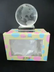 Oleg Cassini Crystal World Globe Paperweight Large New in Box