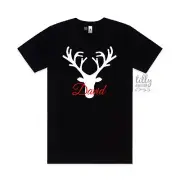 Personalised Reindeer Men's T-Shirt, Xmas Reindeer T-Shirt For Men, Reindeer