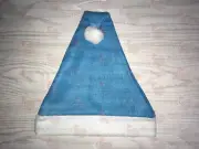 Fleece Light Blue Santa Hat Ships from USA NOT FELT One or Lot