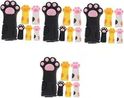 FRCOLOR 4sets Nail Care Scissor Cover Silicone Cuticle Nipper Protector Cat Paw Design Reusable Scissor Holder 6pcs*4