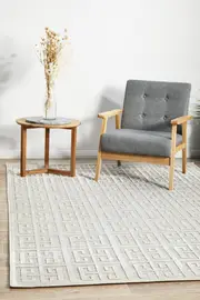 Rug Culture Off White & Natural Art Deco Textured Rug