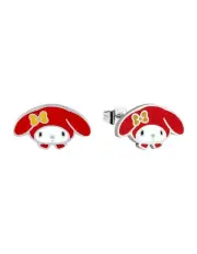 [Couture Kingdom] ECC Sanrio Hello Kitty My Melody Head Stud Earrings 12mm in Silver
