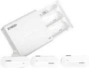 P2L 1-Trigger-2 2.4G Wirel Microphone System with 2 * Transmitters + 1 * Receiver + 1 * Wirel Charging Case 150M Transmission Built-in Battery Repla ent for Pearl White