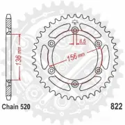 JTR822.47 JT Rear Sprocket 47/520 For HM-Moto CRM-B 125 RR 2T Derapage