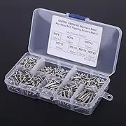 500PCS M3 Screws Assortment Kit,DIN Multi-Purpose Stainless Steel 304/ Carbon Steel Wood Self-Tapping Drive Button Head Screws with Plastic Box (Stainless Steel 304)