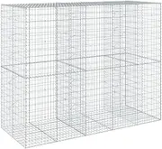 Galvanised Gabion Basket with Cover 250x100x200 cm - Heavy Duty Garden Planter for Outdoor Landscaping, Durable Rust-Proof Iron Mesh