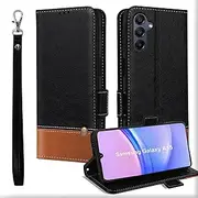 [MAMA MOUTH] Samsung Galaxy A15 5G/4G Case, Card Slots, Leather Magnetic Mobile Phone Case, Shockproof Wallet Samsung A15 Flip Case, TPU Bumper Protective Case Cover for Galaxy A15, Black