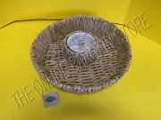 Space Home Light Wicker Round Serving Basket Chip Dip Veggie Fruit Tray Party