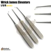 Set Of 3 Warwick James Elevators Straight & left Right Root Tooth Extractor Kit