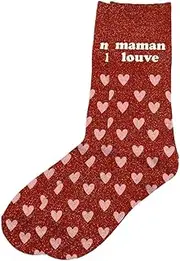 [STC] Mum Wolf Sequin Socks, Multi-Colour, Medium, multicoloured, Medium