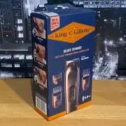 Gillette King C Boston Beard Trimmer Shaver Rechargeable Hair Black New Boxed