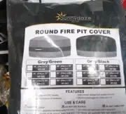 60 in 2-Tone Polyester Round Outdoor Fire Pit Cover - Gray/Black by Sunnydaze