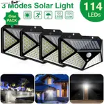 114LED 3 MODES HUMAN BODY INDUCTION WALL COURTYARD SOLAR LAM