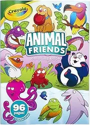 Crayola 96pg Animal Friends Colouring Book, Hours of Colouring Fun for Kids, Perfect for Rainy Day Activities, Stickers Included