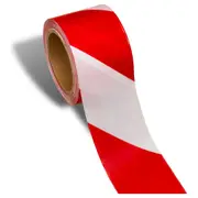 Safety Tape - Barrier Red/White - 72mm x 100M Roll