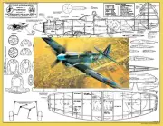 Model Airplane Plans (FF): Spitfire LFR Mk-XIV.e Scale 26½" for .5-75cc (.049ci)