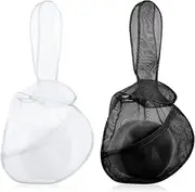 Nuanchu 2 Pcs Shampoo Bar Holder Bag Soap Saver Bag Beauty Shampoo Conditioner Bar Pouch Rabbit Shape Travel Soap Holder Loofah Bubble Foam Net Savers(Black, White,14x7.8'')