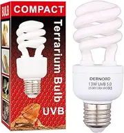 DERNORD UV Lamp Reptile Heat Lamp - 13 W 5.0 UVA UVB Lamp Terrarium Light Bulb UV Light Lamp for Budgies Leopard Gecko Heat Lamp Turtles