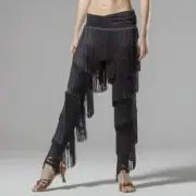 Womens Dancewear Pants Trousers Latin Rumba Cha Samba Belly Dance Tassel