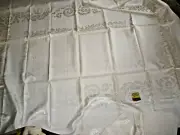 Sultan Creations Rayon & Cotton Damask Tablecloth Size 56" x 76" & Napkins SU125