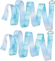 2Pcs Resistance Bands for Working Out Printed Yoga Straps Durable Elastic Exercise Bands for Home Fitness Portable Stretching Straps for Glute and Flexibility Training