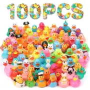 100 Pack Rubber Ducks in Bulk Assorted Ducks for Jeeps Ducking Mini Rubber Du...