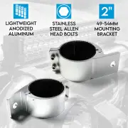 Elinz 2" 49-54mm PAIR Bullbar Mounting Bracket Clamp LED light bar Driving RIGID SILVER