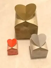 3pcs Heart Design Foldable Paper Square Gift Boxes Present Jewelry Party Favors