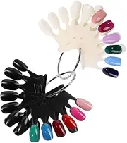 EXQUIMEUBLE 2pcs Crown Shaped Nail Display Tip Color Cards for Nail Art Practice Bright Natural Color Plates Lightweight for Home Salon Use