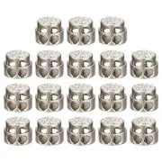 18pcs Round Cord Lock Spring Stopper Fastener Slider Toggles End Pearl Nickel