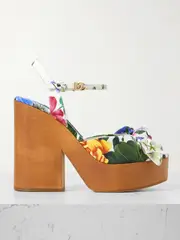 [Dolce & Gabbana] Dolce & Gabbana - Keira Floral-print Canvas Platform Sandals - Multi - IT39 IT 39 Multi