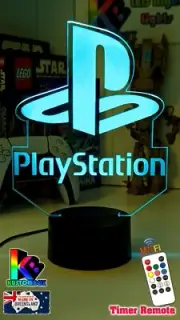 PLAYSTATION GAMER LOGO Personalised 3D LED Night Light Colour Change Lamp