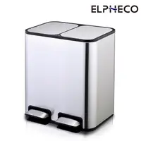 在飛比找PChome24h購物優惠-ELPHECO 不鏽鋼分類腳踏緩降靜音垃圾桶 ELPH771