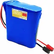 HJGHY 12V 2600mAh Rechargeable Lithium Battery 12V Portable Bare Leads Wire Replacement Li-ion Battery with Charger for RC Car/Robot 31.2W Motor Kits,Anderson 12v2.6ah