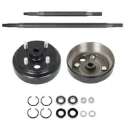 Rear Axle and Brake Hub Drum Assembly Kit For E-Z-GO Elec 1982-Up Golf Cart