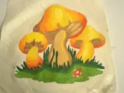 Fabric Painted Mushroom Picture