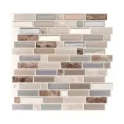 Peel Stick Backsplash Tile Vinyl Brown Beige 3D Kitchen Bathroom Wall 4 Pack DIY