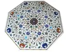 Marquetry Art Living Room Table Top Octagon Marble Coffee Table for Cafeteria