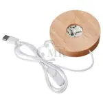 HOT 10CM WOODEN LED LAMP BASE USB CABLE SWITCH NIGHT LIGHT