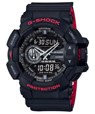 【CASIO G-SHOCK】GA-400HR-1A 防水200米、LED照明、碼表、倒數計時、GA-400HR