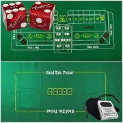 Tropicana Casino Dice Red Polished +Las Vegas Cards + Craps Poker 2-Sided Layout