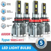 4x faros LED Combo Kit de luces bajas altas For Honda Civic 15-2020 6000K Blanco (for: Mitsubishi)