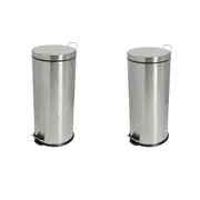 Compass Round Stainless Steel Pedal Bin - 30L