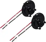 2pcs Korean Headlight Stand Car Automotive Bulb Socket Bulb Holder for Vehicle Headlight Wire Harness Lamp Base Connector Car Accessory Head Light Holder Lamp Socket Plastic Black