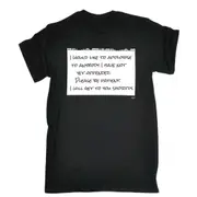 Would Like To Apologise - Mens Funny Novelty T-Shirt Tshirts BLACK T Shirt
