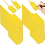 100Pcs Key Tags Reusable Plastic Tags Blank Seal Shipping with Self Looping Tails Waterproof Key Label Writable for Labeling, Plastic