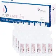Resp-Ease 3% Hypertonic Saline Solution for Inhalation via Nebuliser 240ml / 8.11 FL OZ - Helps Clear Airways and Congestion from Lungs - 60 x 4ml Vials - Nebulizer Saline Solution