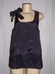 French Connection Ladies rayon plum tank blouse floral design Size 12 NWT